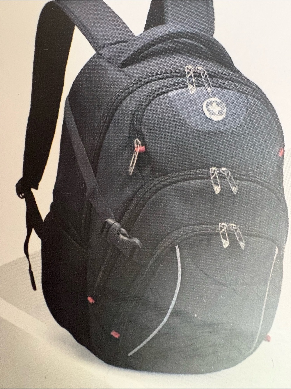 SwissGear Black Men's Travel & Laptop Backpack with Silver Accents